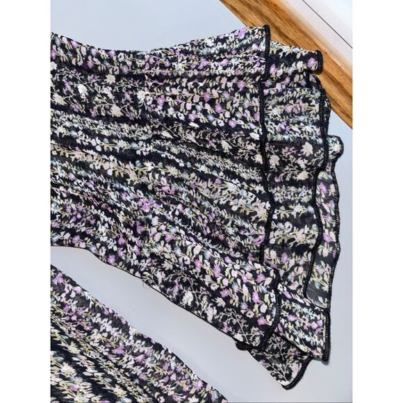 Sundance Quinn Floral Print Drop Waist Ruffle long sleeve Shift Dress Size M NEW - Picture 13 of 15